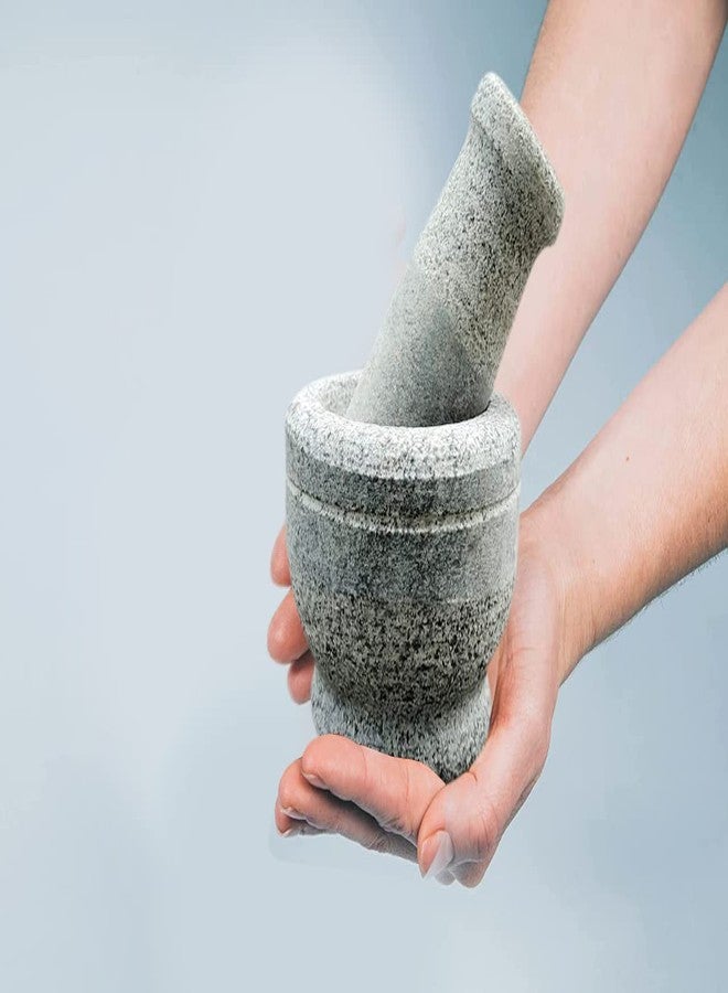 EZAHK Stone Pestle and Mortar Set, Okhli, Khalbatta, Kharal, Mixer, Natural & Traditional Grinder Musal (4 inch) Small Size - Image 4
